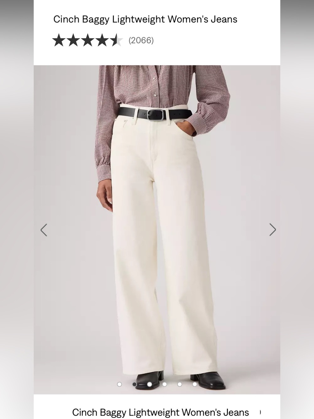 Levis Cinch baggy cream jeans